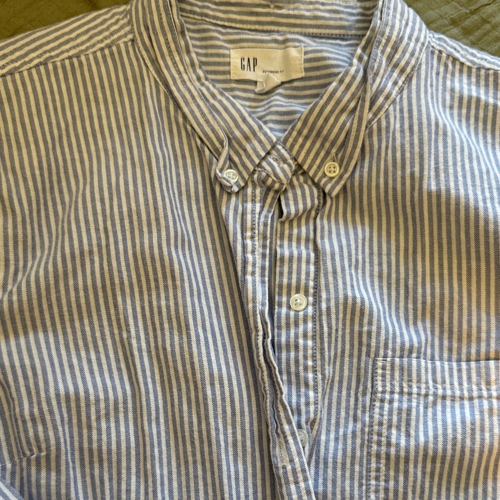 GAP Blue and White Striped Shirt